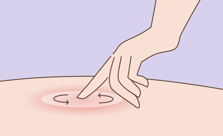 Hand pointing to skin Image of a Hand pointing to skin